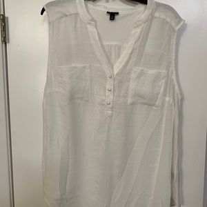 Torrid White Linen Blouse